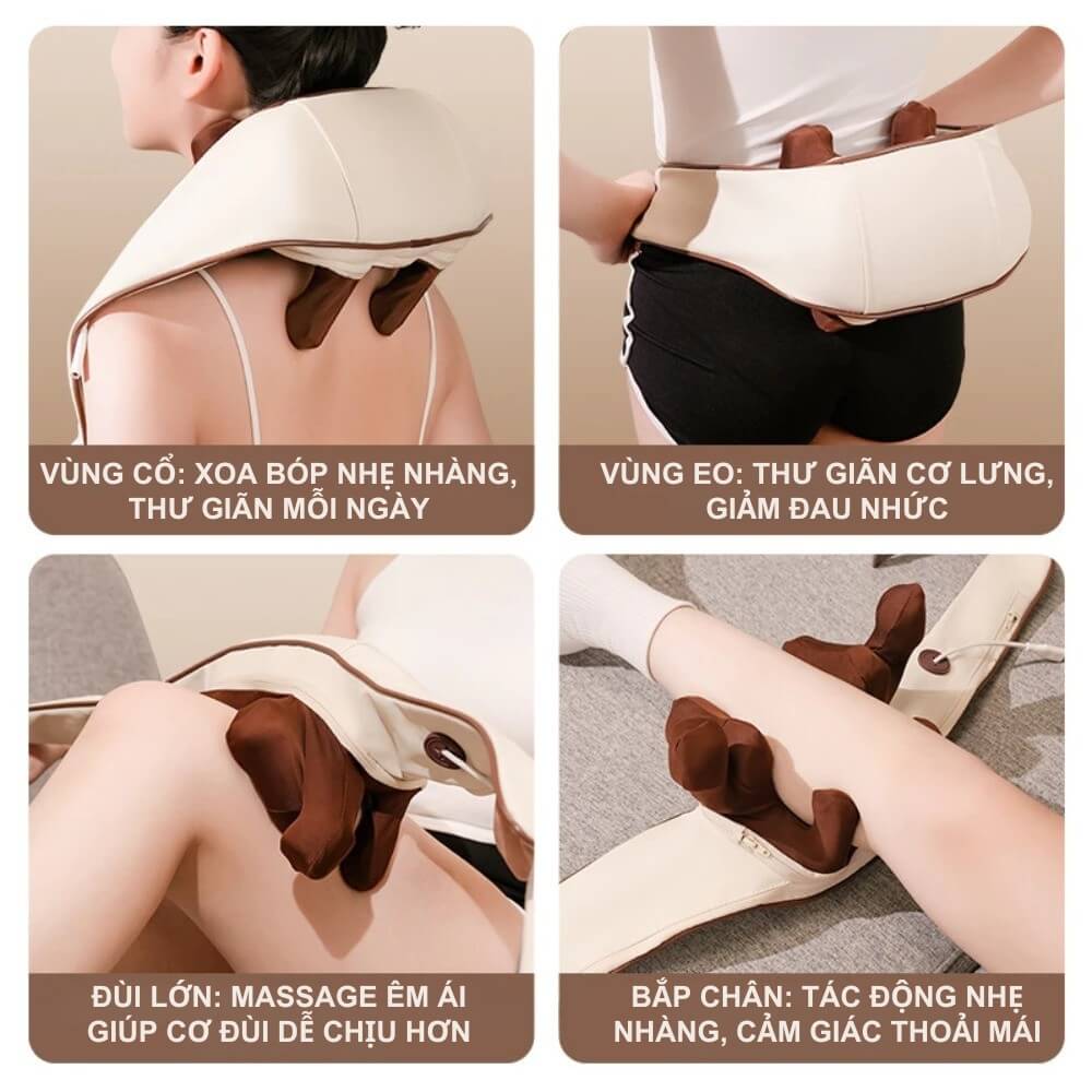 Máy massage cổ vai gáy Delax 8 điểm, hồng ngoại