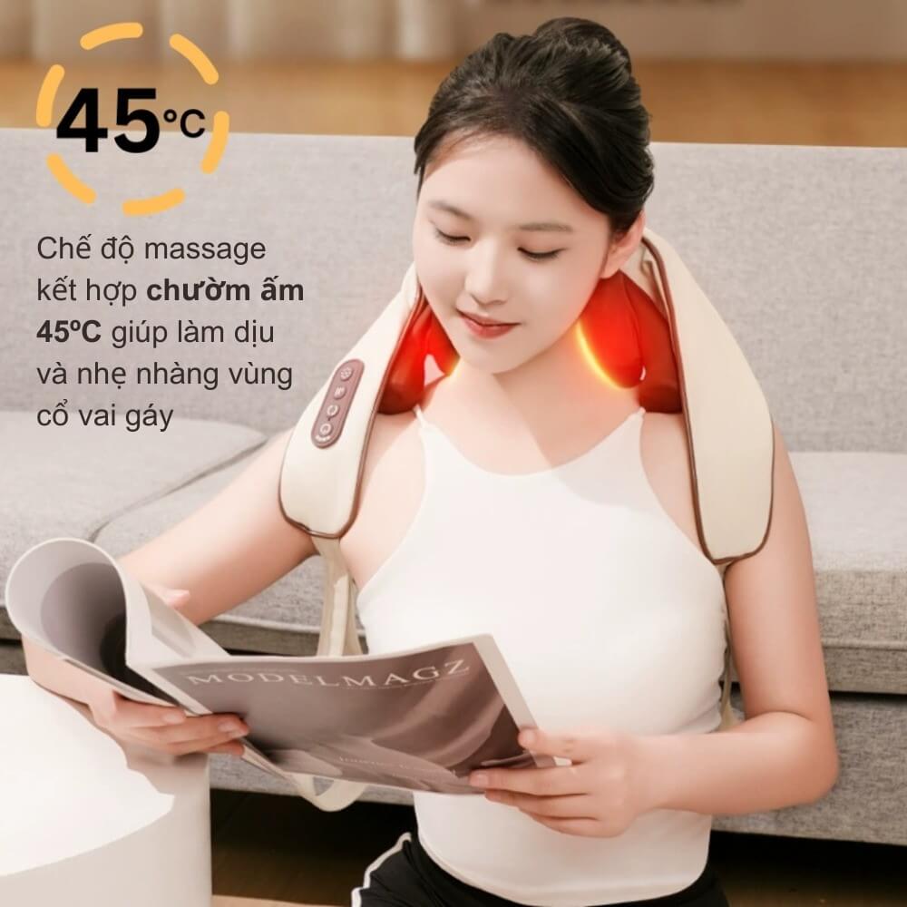 Máy massage cổ vai gáy Delax 8 điểm, hồng ngoại